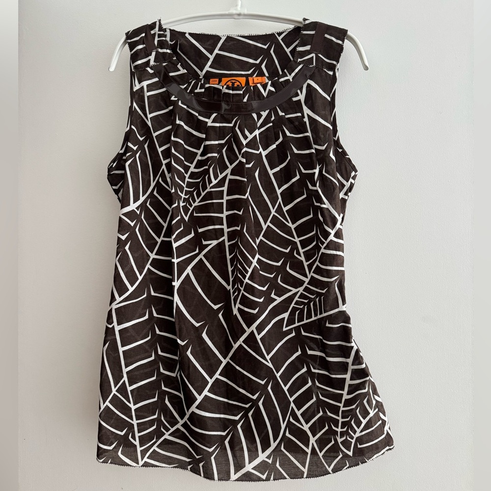 Tory Burch Brown and White Geometric Design